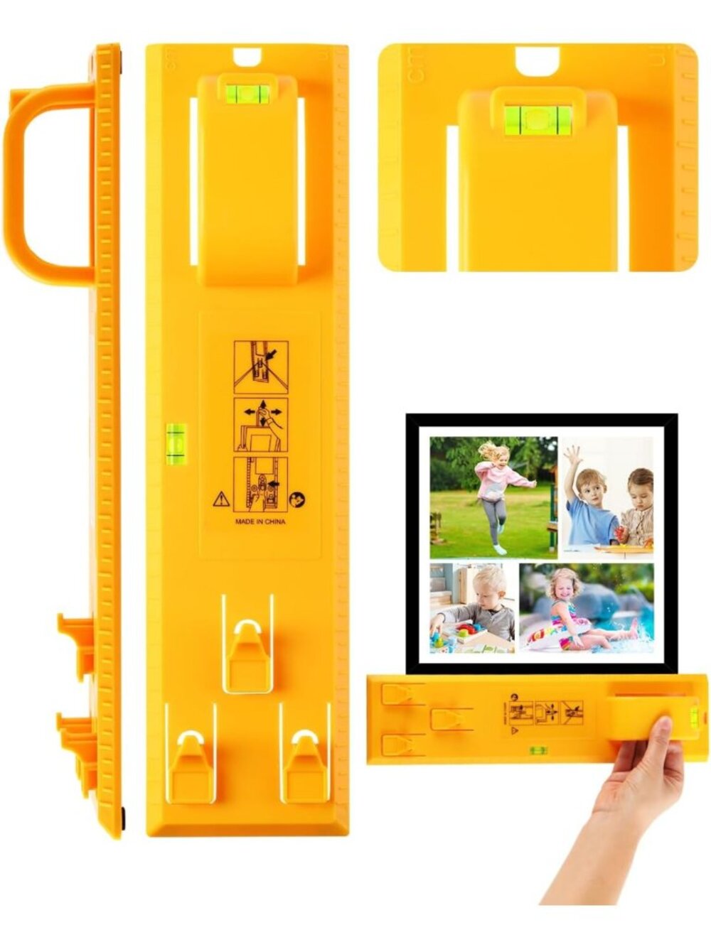 Easy Picture Hanging Tool with Level & Marker - Quick, Precise Wall Decor Kit